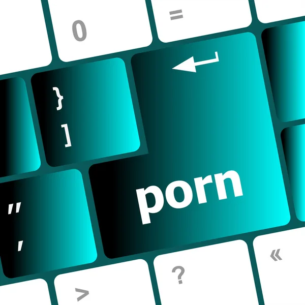 Porn button on computer pc keyboard — Stock Photo, Image