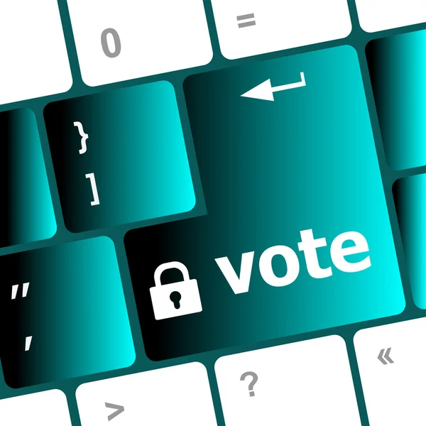 Bouton de vote sur la touche clavier de l'ordinateur — Photo