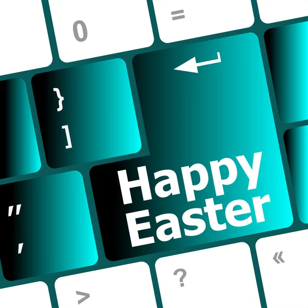 Frohe Ostern Text-Taste auf Tastatur-Tasten — Stockfoto