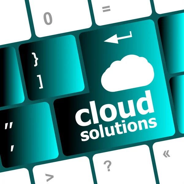 Cloud solution words concept on button of the keyboard — Stock Photo, Image
