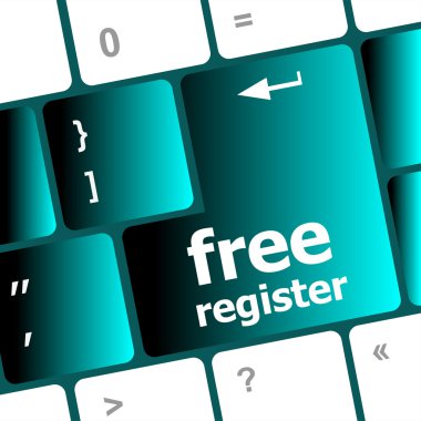 Ücretsiz kaydol bilgisayar klavye anahtar gösteren Internet kavramı