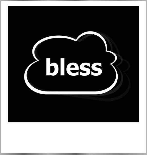 Bless word business concept, photo frame isolated on white — Stock Photo, Image