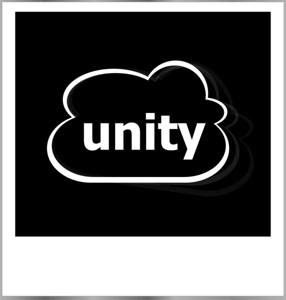 Unity word business concept, photo frame isolated on white — Stock Photo, Image