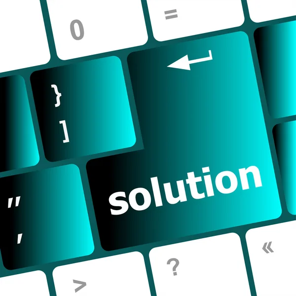 Soluzioni di formulazione sul tasto tasto tastiera del computer — Foto Stock