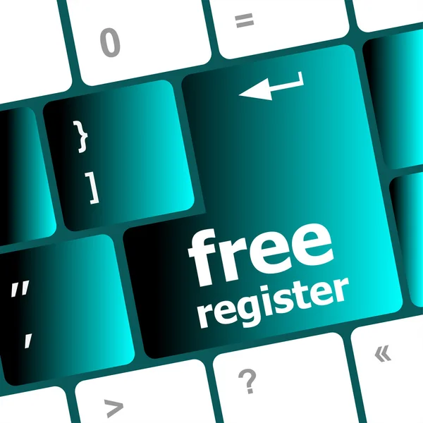 Free register computer keyboard key showing internet concept — Stock Photo, Image