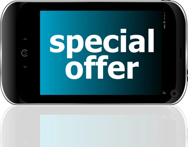 Digital smartphone with special offer words, business concept — Stock Photo, Image