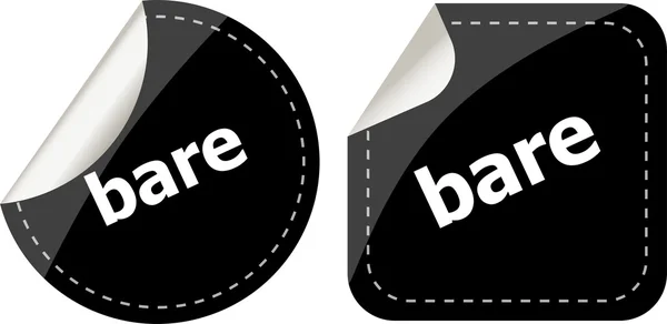Parola nuda sul set di bottoni adesivi neri, etichetta aziendale — Foto Stock