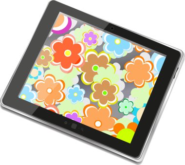 tablet pc ile çiçek ekranında, akıllı telefon