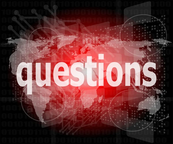 Education concept: words Questions on digital background — Stock Photo, Image