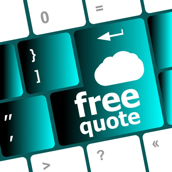 Keyboard key for free quote - business concept — Stock Photo, Image