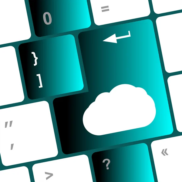 Cloud computing concept on computer keyboard — Stock Photo, Image