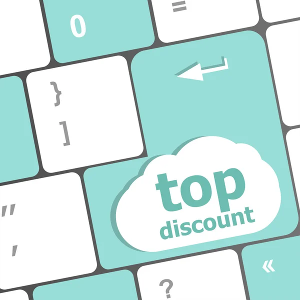 Top discount concept sign on computer key — Stock Photo, Image