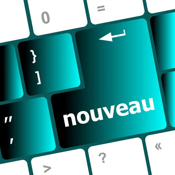 Nouveau knop op computer toets op het toetsenbord — Stockfoto