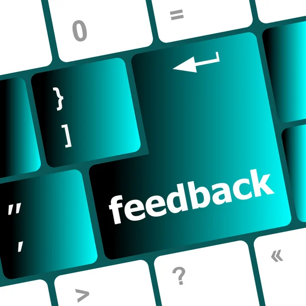 Tangentbord med enkel knapp visar ordet feedback — Stockfoto