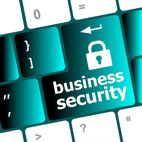 Business security key on the keyboard of laptop computer — Stock Photo, Image