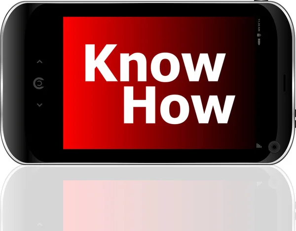 Smart phone with know how word — Stock Photo, Image