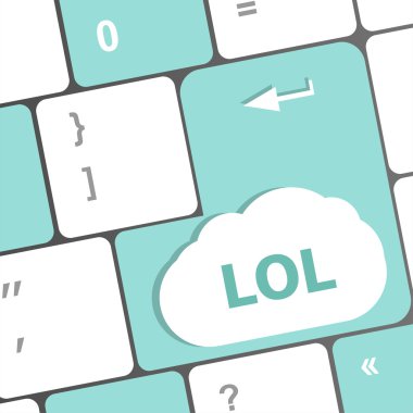 lol söyleyerek üzerinde siyah klavye tuşları