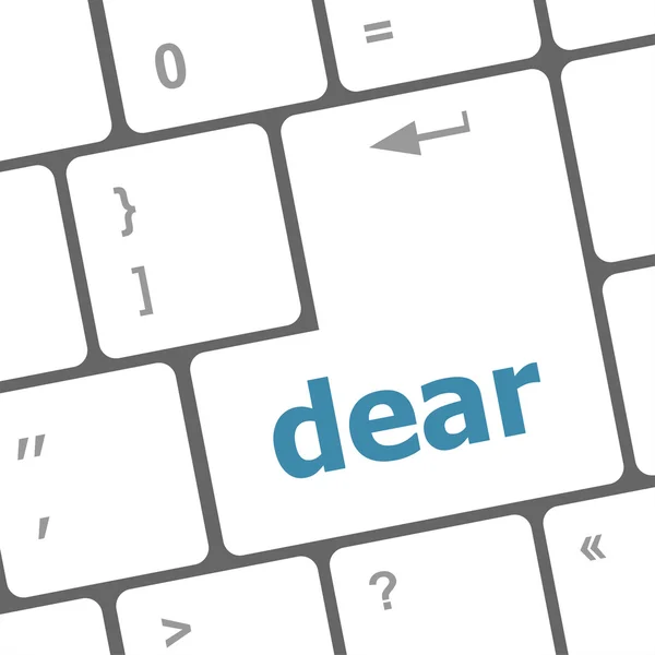 Dear button on computer pc keyboard key — Stock Photo, Image