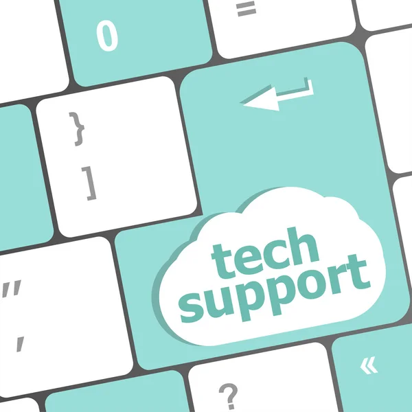 Tastatur mit technischer Unterstützung Text auf Enter-Taste — Stockfoto