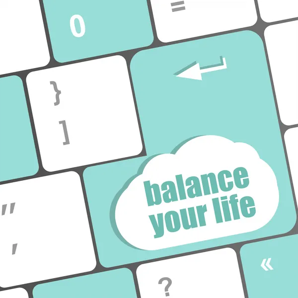 Balance your life button on computer keyboard — Stock Photo, Image