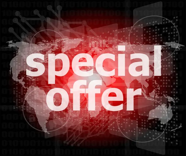 Special offer text on digital screen — Stock Photo, Image