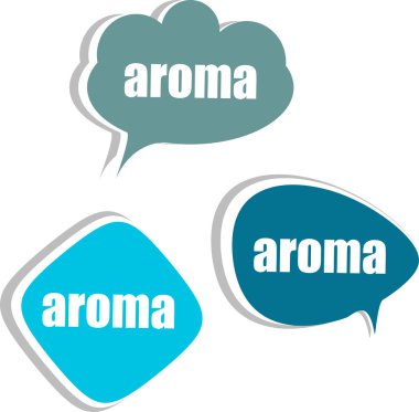 Aroma. Etiketler, etiket, Etiketler kümesi. Şablon için Infographics