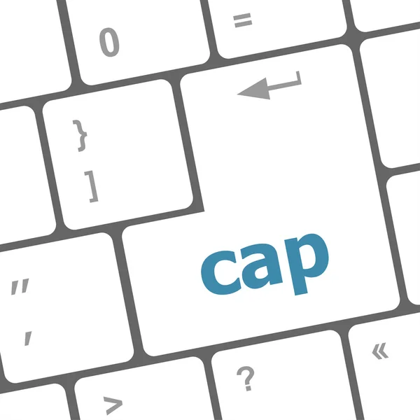 Cap key on computer keyboard button — Stock Photo, Image