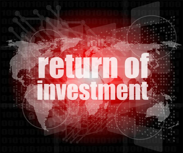 Business concept: words return of investment on digital background — Stock Photo, Image