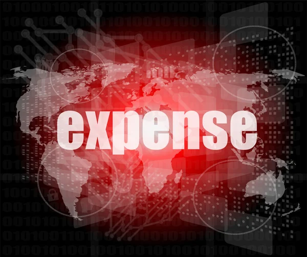 Word expense on digital screen, business concept — Stock Photo, Image