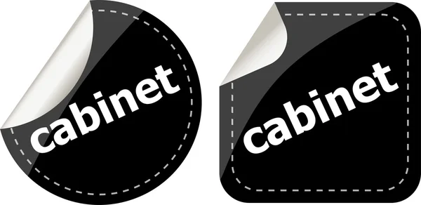 Cabinet word stickers set, web icon button — Stock Photo, Image