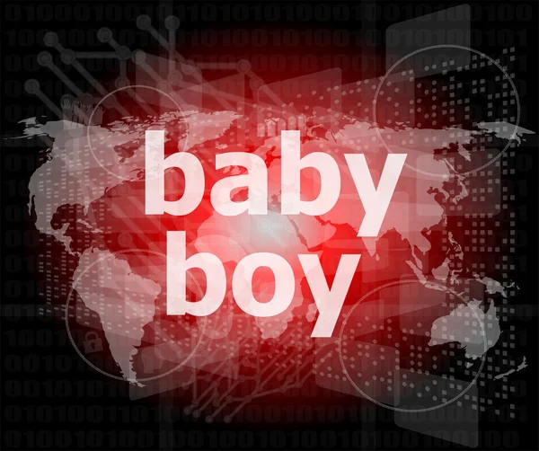 Palabra de niño bebé en un fondo digital virtual —  Fotos de Stock