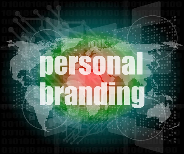 Marketing concept: woorden personal branding op digitaal touchscreen — Stockfoto