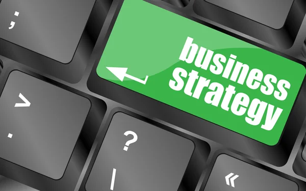 Estrategia de negocio - conceptos de negocio en teclado de computadora, concepto de negocio —  Fotos de Stock