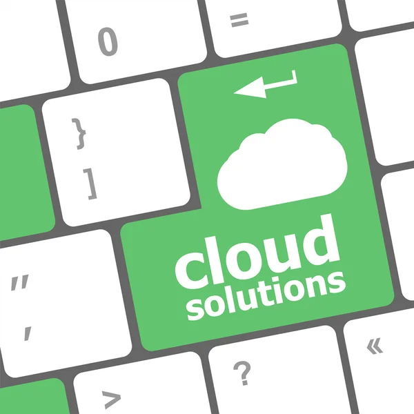 Concepto de palabras de solución de nube en el botón del teclado — Foto de Stock