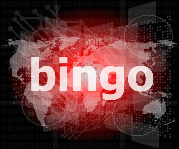 Bingo szó üzleti digitális érint képernyő — Stock Fotó