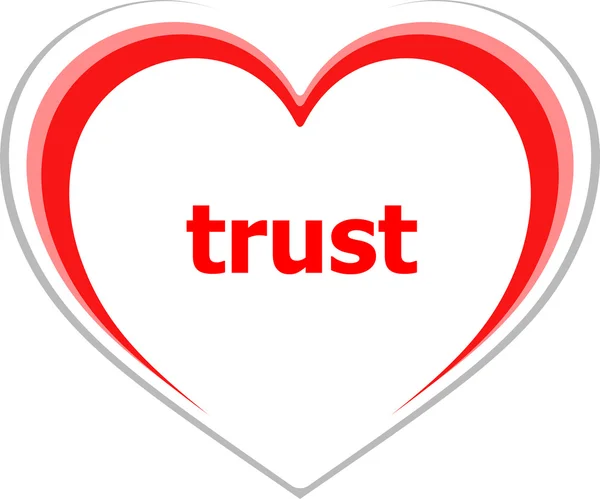 Woord op liefde hart marketing begrip, vertrouwen — Stockfoto