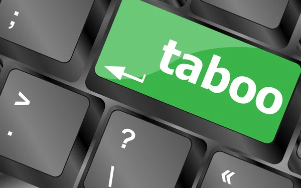 Computer keys spell out the word taboo — Stock Photo, Image