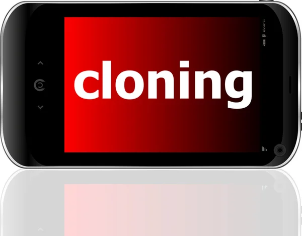 Akıllı cep telefonu, iş kavramı kelime klonlama — Stok fotoğraf
