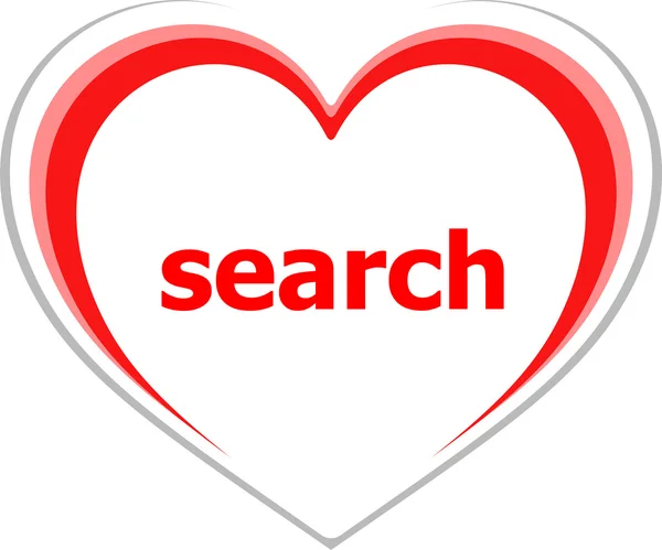 Internet koncepcja, Szukaj słowa w sercu miłość — Zdjęcie stockowe
