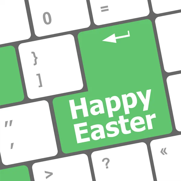 Feliz Pascua botón de texto en las teclas del teclado — Foto de Stock