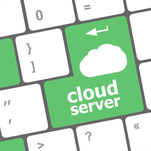 Concetto di parole cloud server sul pulsante blu della tastiera — Foto Stock