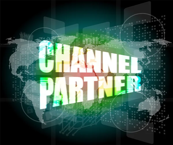 Marketing concept: woorden channel partner op digitaal scherm — Stockfoto