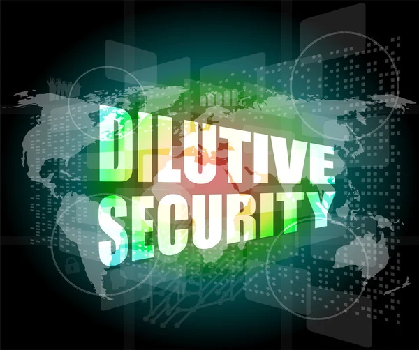 Dilutive security on digital touch screen — Stock Photo, Image