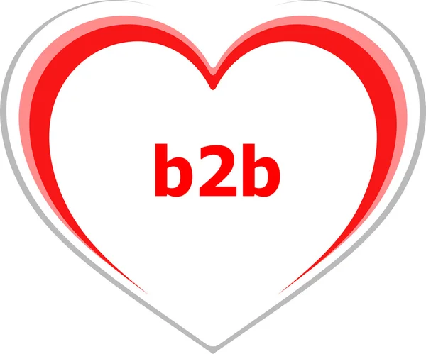 Konsep internet, b2b word on love heart — Stok Foto