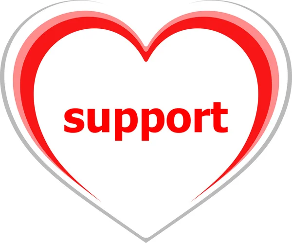 Internet concept, support word on love heart — Stock Photo, Image
