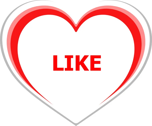 Marketing concept, like word on love heart — Stock Photo, Image