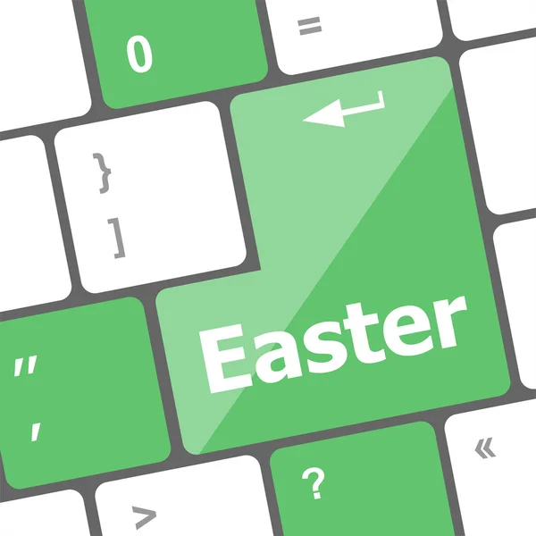 Bouton texte de Pâques sur les touches clavier — Photo
