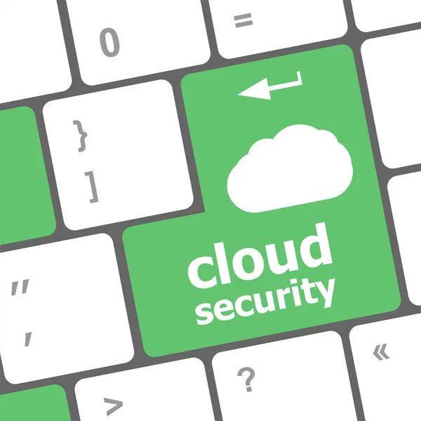 Cloud security concept showing cloud icon on computer key — Stock Photo, Image