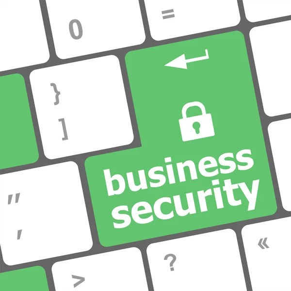 Business security key on the keyboard of laptop computer — Stock Photo, Image