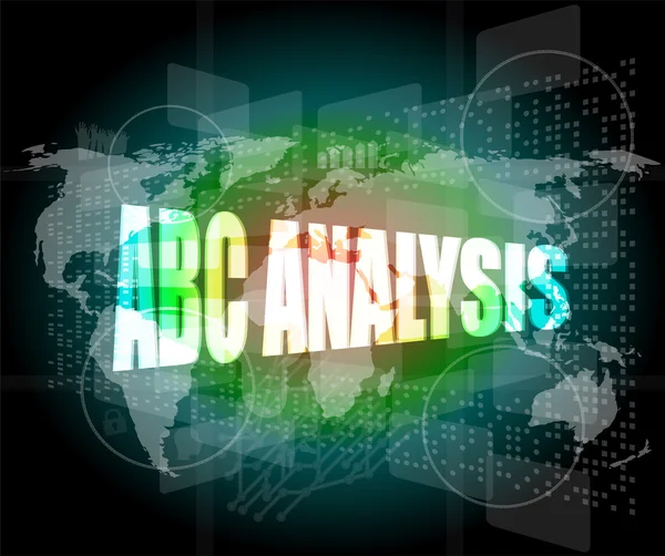 Words abc analysis on digital screen, business concept — Stock Photo, Image